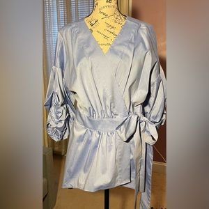 Jean Wrap Top, Size M.